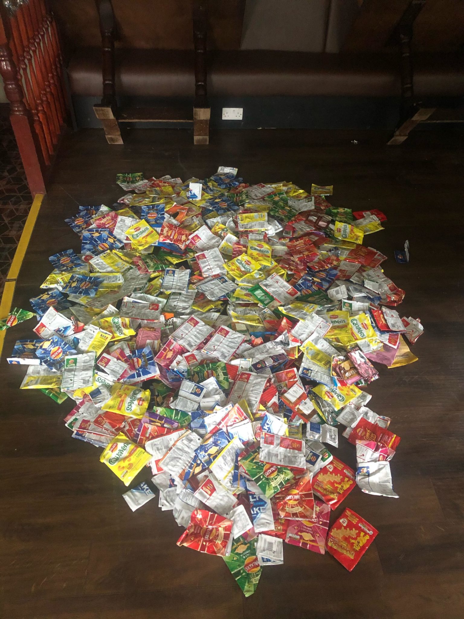 Solihull pub collects crisp packets to be made into blankets for the