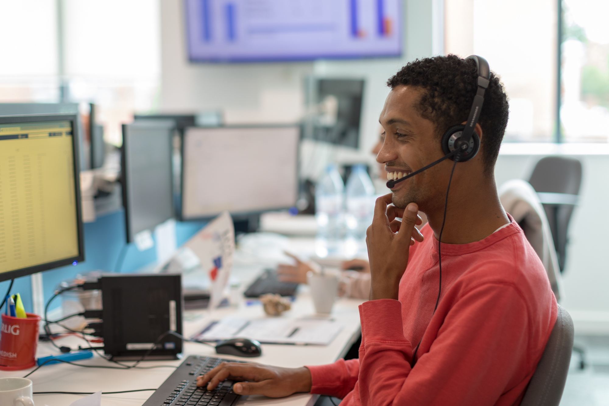 Male working at a computer